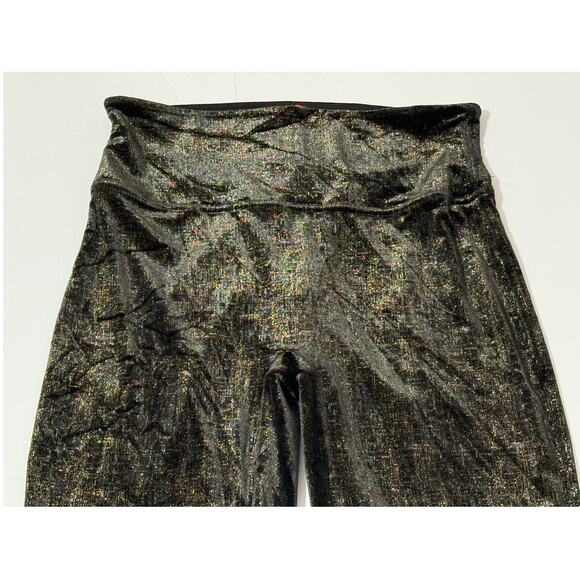 Spanx Velvet Shine Black Gold Shimmer Leggings, Size M - Picture 5 of 8